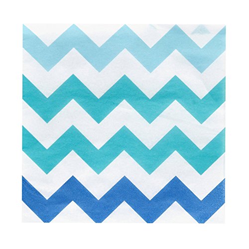 Birthday Express Chevron Blue Beverage Napkins