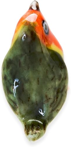 Miniatura 6 de WitnyStore Pequeña figura de pájaro petirrojo de 14 de pulgada de largo, hecha a mano, hecha a mano, pintada a mano, de cerámica, petirrojos,