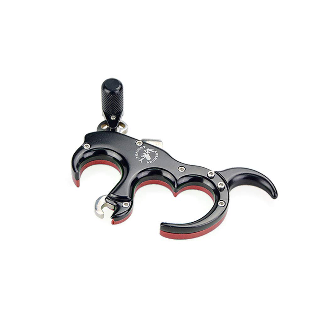 tir à l'arc Release Aids Fermeture Automatique Décocheur Pince Alliage d'aluminium 3 Doigts 4 Doigts Remplaçable pour Accessoire d'arc à poulies