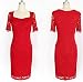 3173 Stylish Red Lace Women's party dress clubwear OL commuter pencil skirt Fashion Uniform US 2 4 6 8 10 12 14 16 (XL(US 14-16))