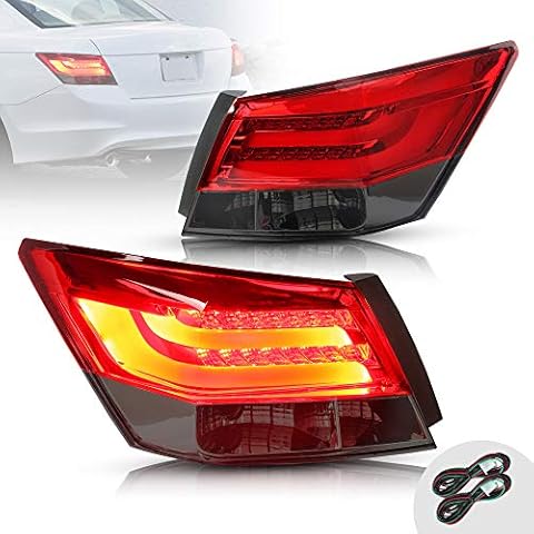 YUANZHENG LED Tail Lights for [Honda Accord Inspire 8th Gen Sedan 2008 2009 2010 2011 2012] YAB-YG-0196, 2 PCS (Red & Smoke) Cover