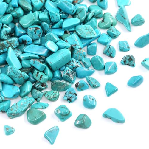 Image of WAYBER 1 Lb /460g Green Turquoise Decorative Stones Irregular Aquarium Pebbles Crystal Rocks Quartz Gravels for Fish Turtle Tank /Succulent Plants /Air Plants Decoration (Fill 1 Cup)