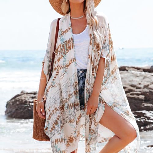 Kimono de playa holgado con frente abierto para cubrir el bañador con estilo 3