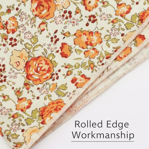 Image of Floral Pocket Squares for Men with Holder Printed Flower Mens Handkerchief Cotton Suit Pocket Hanky for Wedding