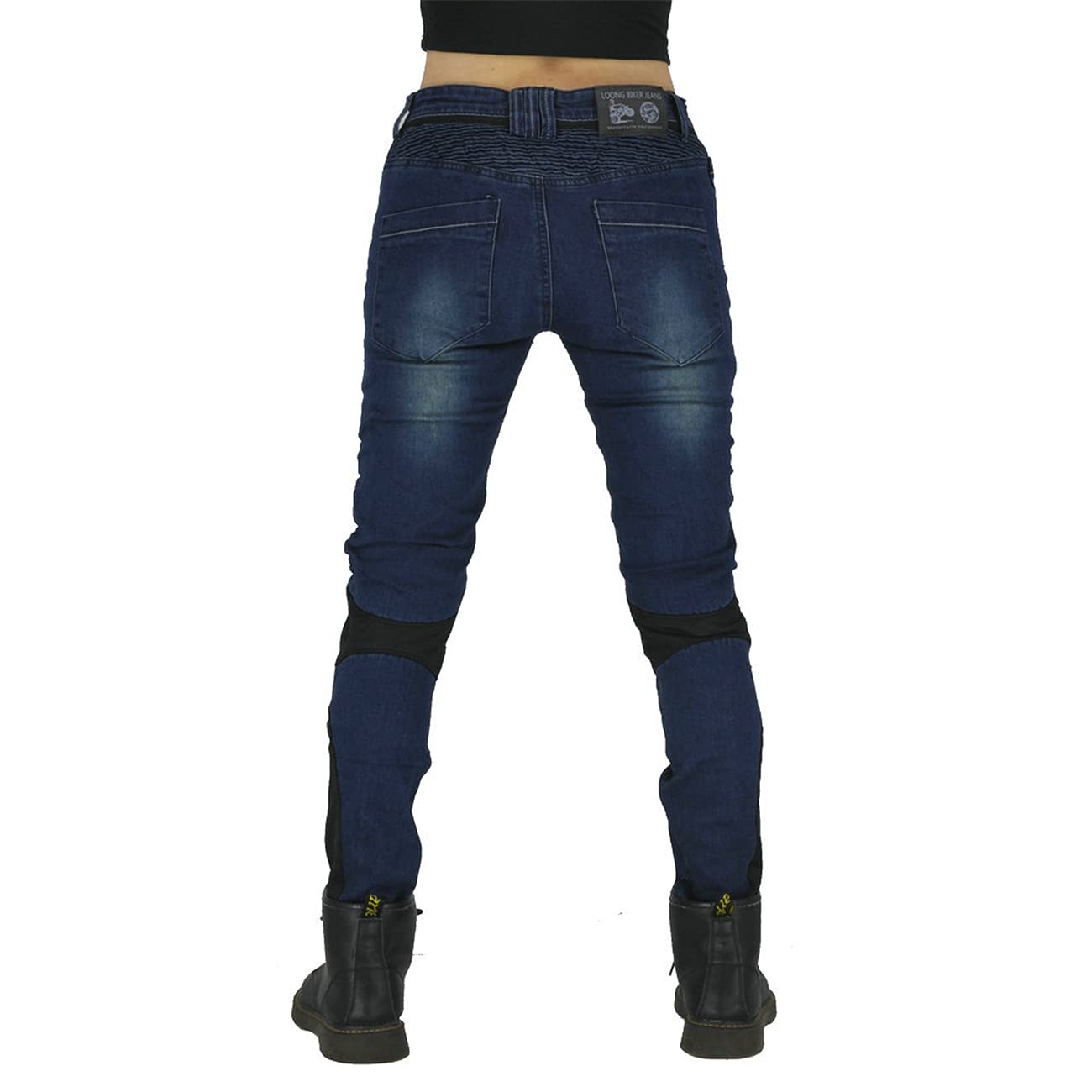 Jeans Da Motociclista Per Donna Per Casual E Moto Fodera In Armatura (Blue,XS)