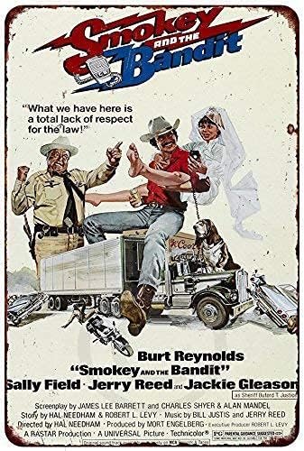 Kexle Tin Sign Smokey and The Bandit Movie Poster Burt Reynolds Reproduction Metal Sign 8 x 12