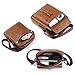 Mens Shoulder Bags Leather Crossbody Handbags Small Messenger Bag for Man Purse Brown