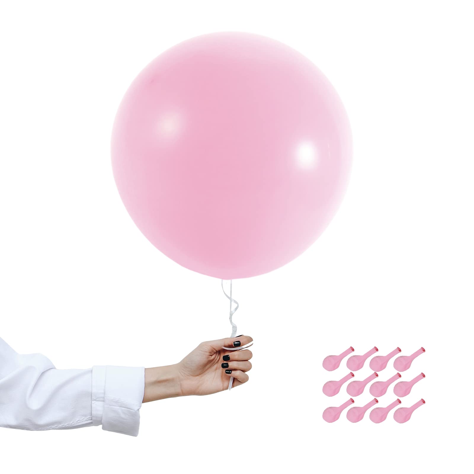 18 inch Baby Pink Balloons Macaron Pink Pastel Latex Balloon, 12Pcs Large Balloons Decoration Easter Party Balloon Helium Balloon.Thick Balloons.for Easter Wedding Engagement Girl Baby Shower