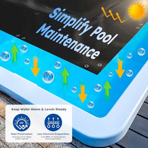 MR. COVER 21FT×37FT Rectangle Pool Cover, Solar Covers for Above Ground Pools, Summer Pool Cover Protector with Cover Accessories, Round Hot Tub Cover Ideal for Waterproof and Dustproof (Black) by MR. COVER - Used condition - Image 4