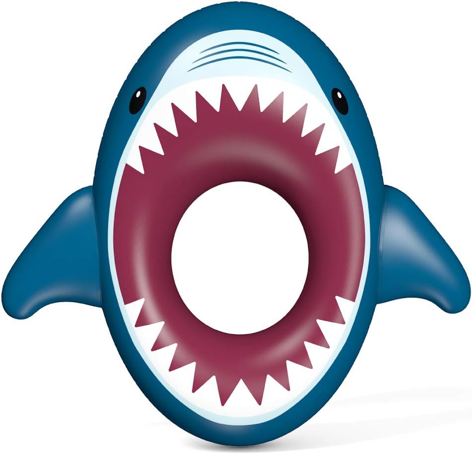 Inflatable Shark Pool Float Shark Floaties Water Fun Summer Beach Swimming Pool Tube Inflatables Ride on Pool Party Raft Lounge Toys for Kids & Adults