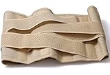 Die Bandage ist Stufenlosen durch Klettverschluss einstellbar, leichtes anlegen und schließen Kompression durch zusätzlich angebrachte elastische Seitengurte die für festen Halt sorgen