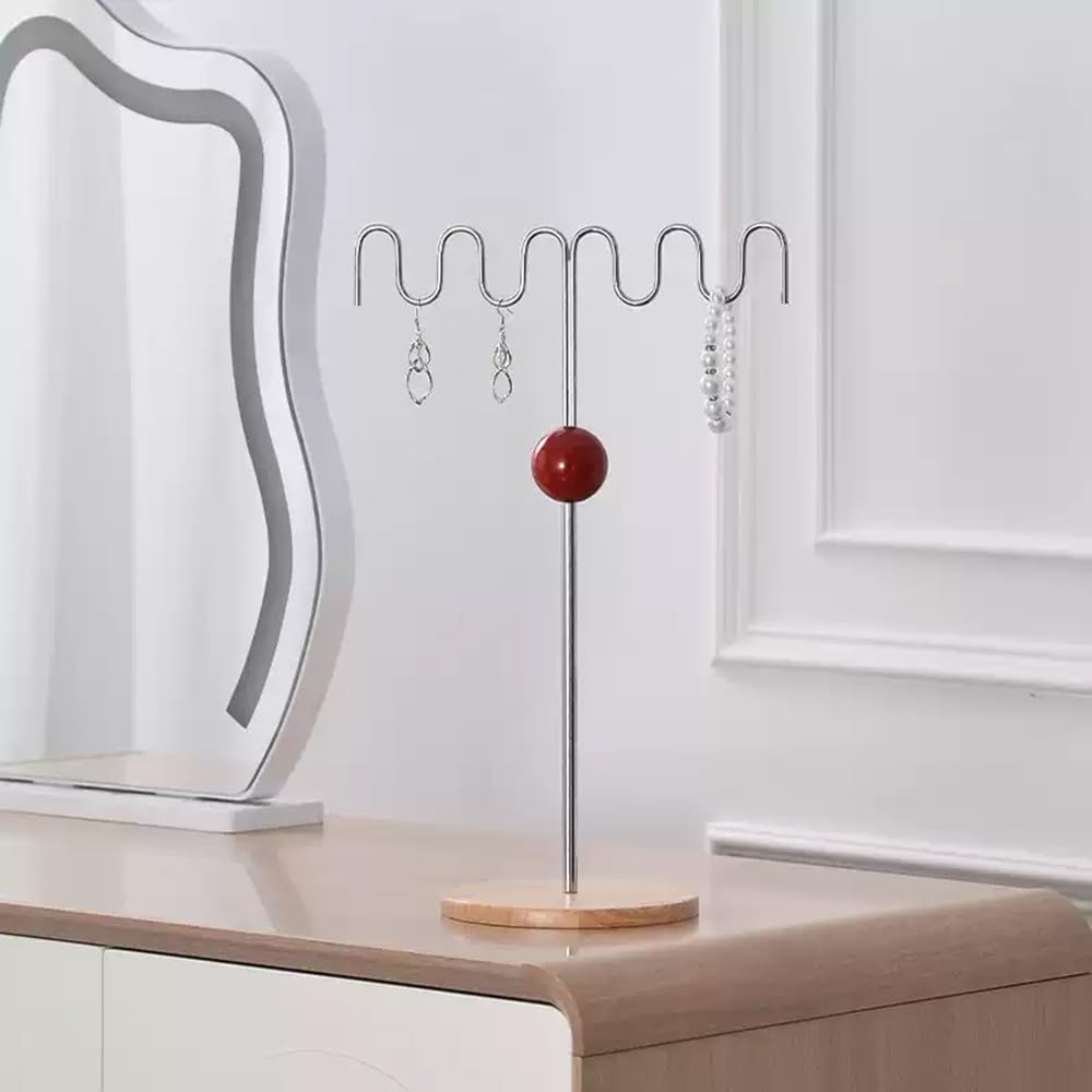 Uchwyt na biżuterię Vintage metalowy organizer na biżuterię stojak kolczyki | Naszyjnik do toaletki