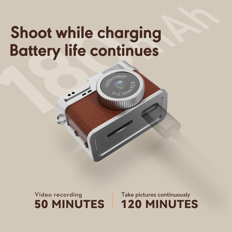 Miniatura 7 de Mini cámara con llavero, 1080P 2MP Mini cámara digital retro - Pequeñas cámaras pequeñas portátiles, micro cámaras de video compactas vintage con