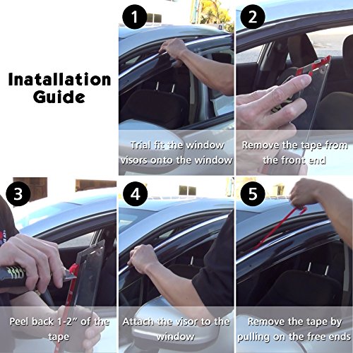 Biosp Vent Visor For Honda Cr-V Crv 5Th Gen 2017 2018 2019 Rain Sun Shade Window Deflectors Shield Wind Guard Side-Custom Fit 4 Pcs Set Smoke Gray #TOP7