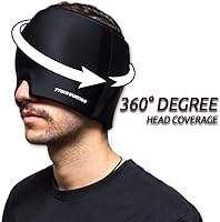 Vista 5 de Migraine Ice Head Wrap - Sombrero para aliviar el dolor de cabeza para migraña, tensión, ojos hinchados - Gorra de alivio de migraña para dolor