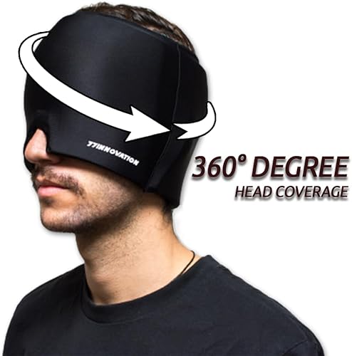Miniatura 5 de Migraine Ice Head Wrap - Sombrero para aliviar el dolor de cabeza para migraña, tensión, ojos hinchados - Gorra de alivio de migraña para dolor de