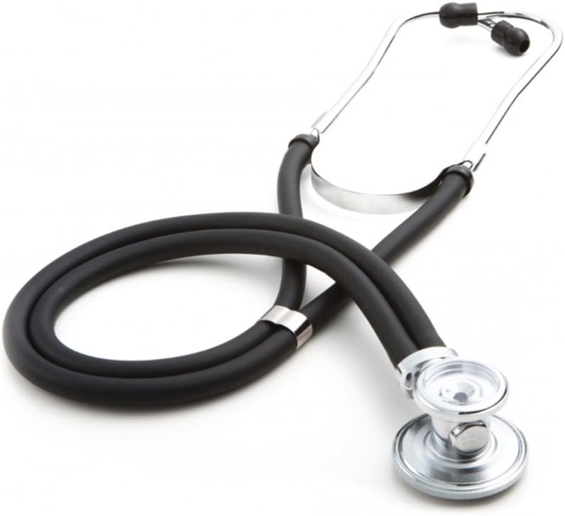 Premium Black Stethoscopes Double Tube Adult and Pediatric Stethoscope - Ideal Gift for EMT, Nurse, Doctor, Medical Student, Paramedic and First Responders Includes Accessories