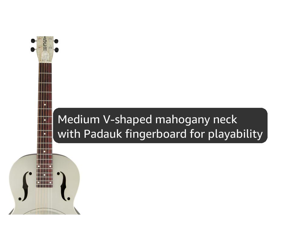 Gretsch G9201 Honey Dipper Round-Neck, Brass Body, and Padauk Fingerboard 6-String Resonator Guitar (Right-Handed, Weathered Pump House Roof)