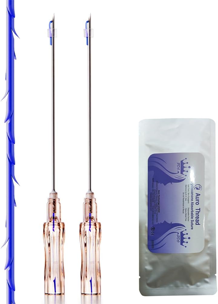 Pdo Thread for Face Lift,Whole Body Lift Cog Thread, Cog Threads Pdo Lift 19G 100mm Sharp, (Cog 3D Sharp 19G 100MM) (10 Pieces) Effectively Lift Sagging Skin