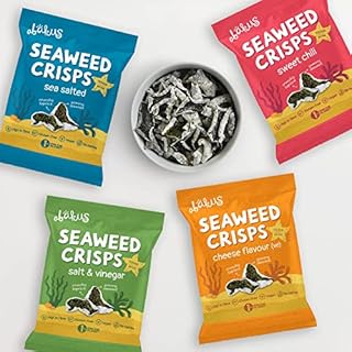 Abakus Seaweed Crisps - Sea Salted 12 x 18g, Seaweed Snack, Nori Snack, Vegan, Gluten-Free, Healthy Snack, Source of Iodine
