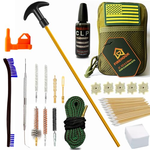 Basics Gun Cleaning Kit For 22lr .22 Cal 5.56mm Pistol Rifle With Cotton Mop ...