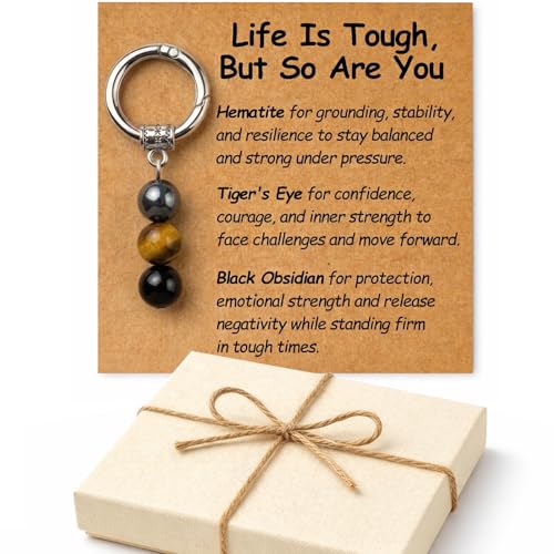 Image of Crystal Keychain Gift for New Beginnings, Farewell Coworker Gift, Healing Crystal Keyring, Graduation Gift
