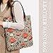Cartoon Mushrooms Leather Tote Bag Soft Handbag Vintage Shoulder Purses Fashion Top Handle Bag Large Capacity