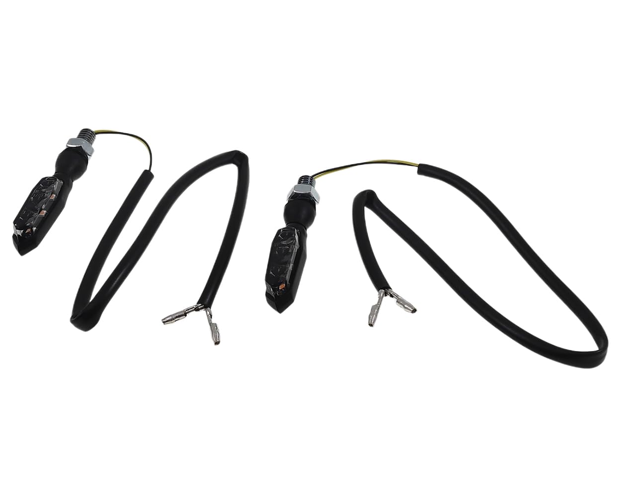 HIGHSIDER SONIC-X1 Mini LED Blinker Paar schwarz getönt 12V, ECE geprüft | Glas schwarz getönt, Metallgehäuse M8, Maße 44 × 13 × 15,5 mm; kompatibel mit Motorrad, Roller, Moped, Quad und E-Scooter