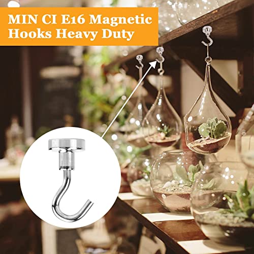 Image of 20Pack Magnetic Hooks, 35lb+ Strong Magnetic Hooks Heavy Duty Rare Earth Neodymium Magnets with Hooks for Hanging, Heavy Duty Hooks Magnetic for Cruise Cabins Camping Kitchen Fridge Classroom Office
