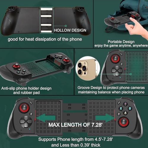 iOS/Android/PC Wireless Game Controller, Mobile Gamepad Joystick for iPhone 16/15/14/13, iPad, Samsung Galaxy/LG/TCL Phone Tablet- Hall Trigger - Call of Duty, Genshin Impact, Cloud Game, Delta Emulator by Megadream - Image 3