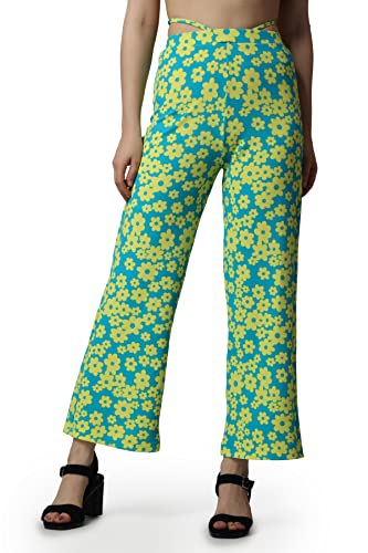 Image of POPWINGS Formal Casual Solid Trousers for Women || Work Trousers for Women || Pull On Trousers for Women || High Waist Women Trousers for Summer