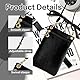 Generisch Kleine Umhängetasche Damen, PU Leder Umhängetasche Klein, Handy Schultertasche Damen, Kleine Handtasche mit Reißverschluss für Alltag Reisen Shopping Schwarz