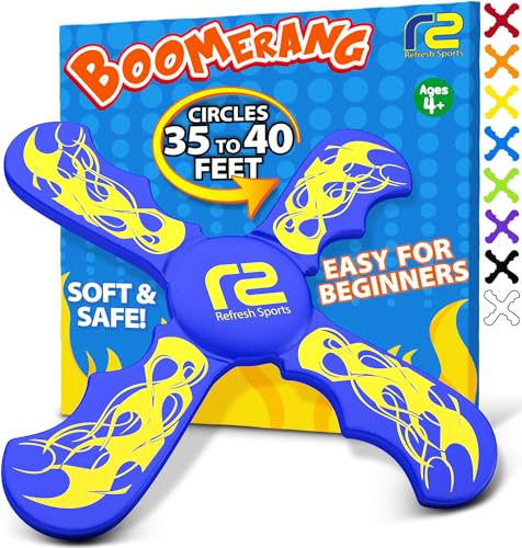 Fun Boomerang for Kids - Easter Basket Stuffers - Soft & Easy to Use - Best Gifts for 6 7 8 9 10 Year Old Boys & Girls + 2026 Top Toys for Boys Age 8-12 - Fun Outdoor Toy for Boys Girls Gift Ideas