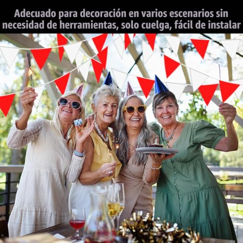 Miniatura 6 de 1 Juego 150 Piezas De Banderines Triangulares Rojos Y Blancos, Banderas De Advertencia De Seguridad Y Pancartas Llamativas, Decoraciones Para Eventos