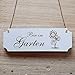 Produktbild Schild « BIN IM GARTEN » 15 x 5 cm - Mit Motiv - Dekoschild Holzschild Türschild - Gärtner Florist