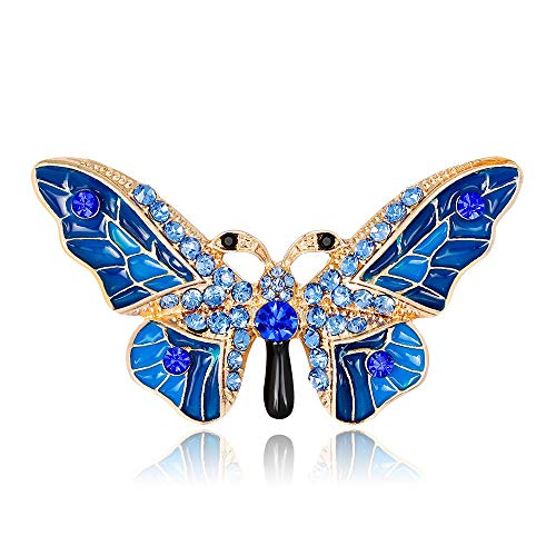 Image of Variety Styles Butterfly Brooch - Multi-Color Rhinestone Crystal Brooch Pin Cute Butterfly Shape Corsages Brooches Decoration Gift for Women