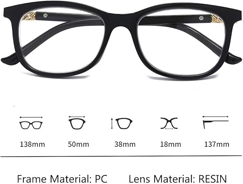 Miniatura 5 de Mwah Gafas de lectura progresivas para mujer, multifocal, bloqueo de luz azul, 2.0 x negro