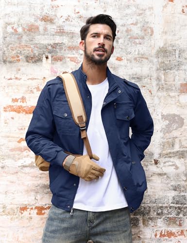 Image of TACVASEN Men's Lightweight Military Cotton Jacket Casual Windbreaker Coat