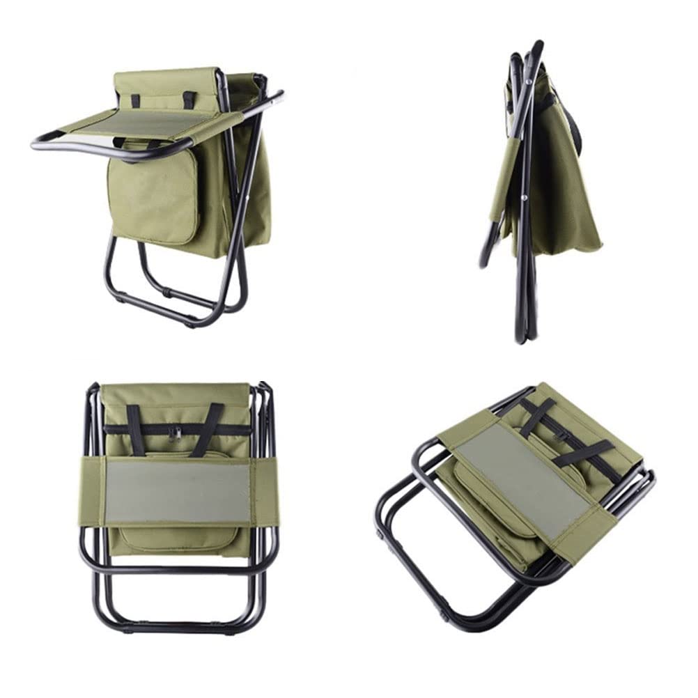 Campinghocker mit Tasche Campingstuhl Hocker Klappstühle Tragbarer Campinghocker Rucksack Sitz mit Doppelschicht Kühltasche zum Wandern, Picknicken und Angeln