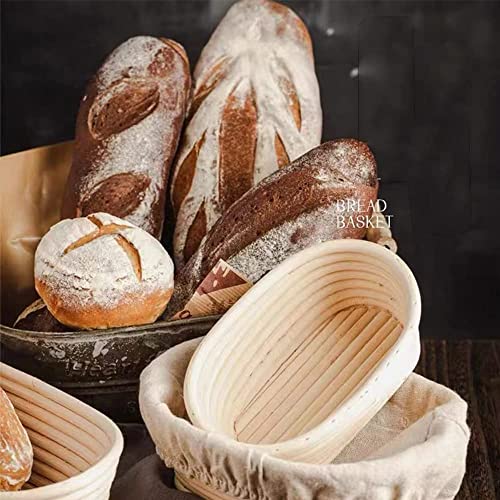 9.4'' Round Bread Banneton Proofing Basket With Linen Liner For Sourdough Proofing,Perfect Handmade Rattan Bowl For Making Beautiful Bread #TOP5