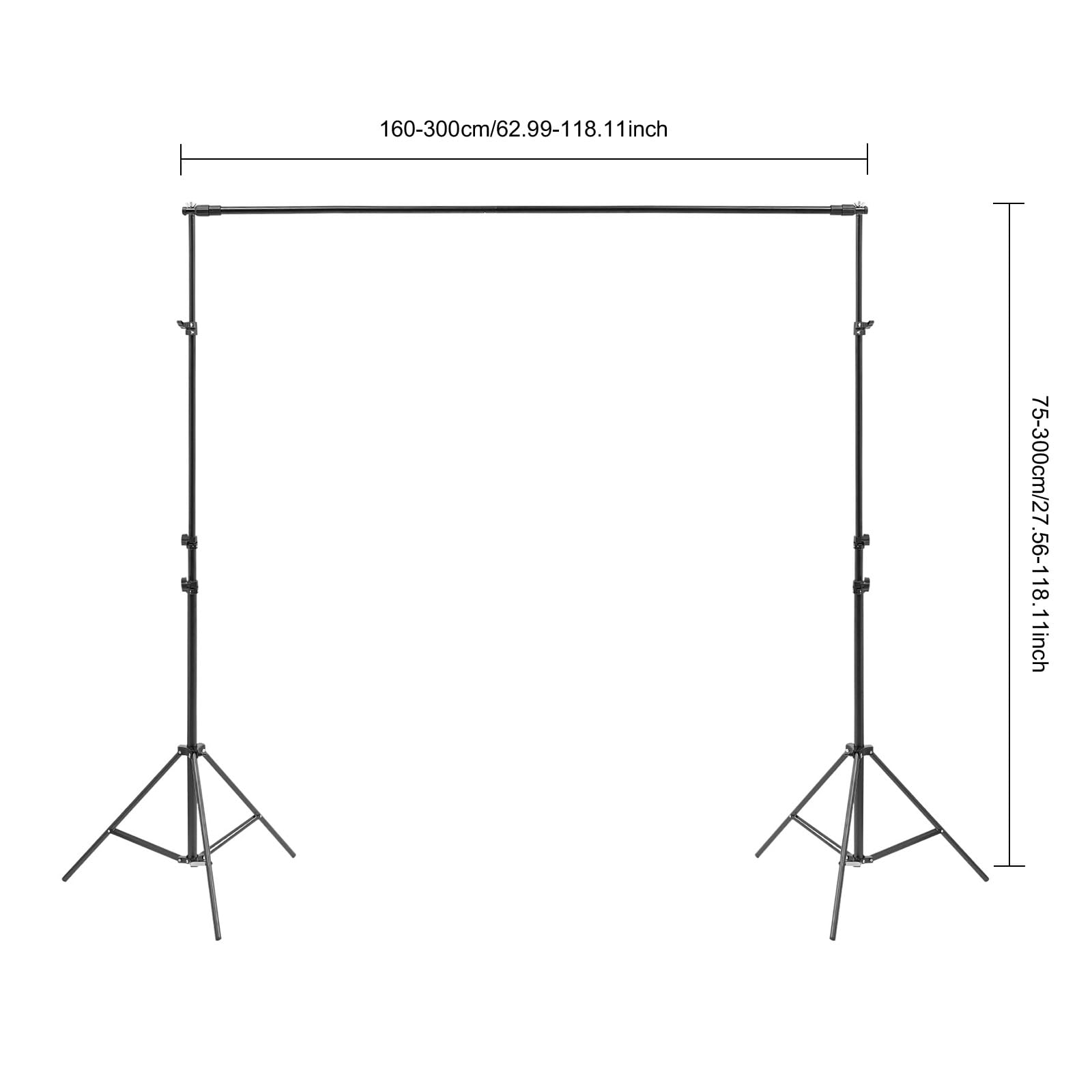 Soporte para fondo, soporte para fondo, 2 x 3 m, sistema de fondo ajustable con 6 clips y 6 cuerdas elásticas, bolsa de almacenamiento, 2 sacos de arena, para fotografía y vídeo retrato