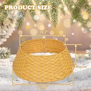 Christmas tree collar woven wicker tree skirt rustic handcrafted christmas tree ring base cover for christmas tree tree basket for pencil tree artificial trees natural  urban country home decor