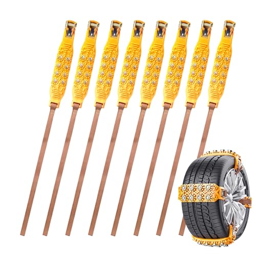Chaînes de traction pour roues à serrage renforcé : Kit anti-patinage 8 pièces pour pneu auto VUS