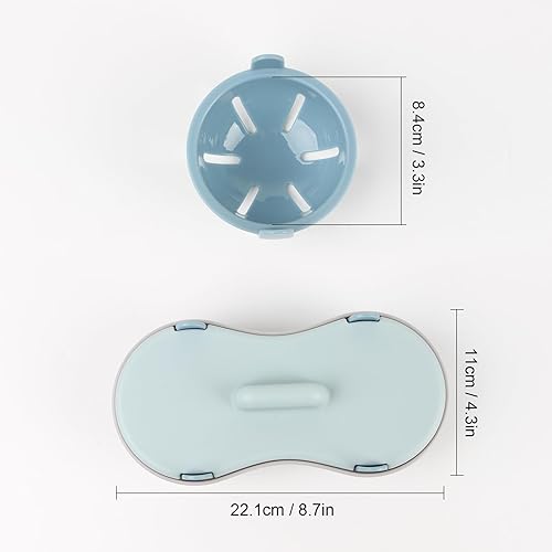 Miniatura 7 de Cocedor escalfador de huevos para microondas, olla a vapor de huevos de 2 cavidades con tapa, doble máquina de huevos escalfados, vaporizador de