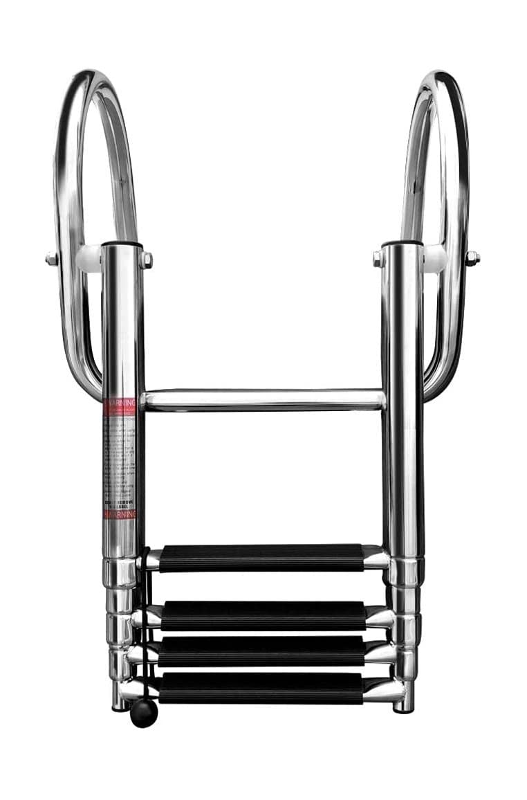 Échelle de bateau en acier inoxydable poli pour yacht et ponton