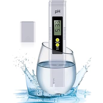 pH Meter Pool pH Meter Test Range 0-14 PH Digital PH Meter for Water Suitable for Aquariums Hydroponics Swimming Pools Drinking Water Quality Testing etc.