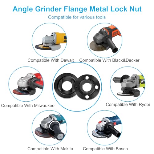 Image of 7PCS Angle Grinder Nut Wrench Kit, 5 /8-11 Flange Metal Lock Nut | Compatible with for DeWalt Milwaukee Metabo Bosch Ryobi Black & Decker 4.5 inch 5 inch Grinder Parts