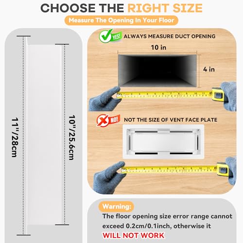 10PCS Floor Register 4x10,Floor Vent Covers Flush Floor Vent Air Vent Cover by SOLRIX - Used condition - Image 3