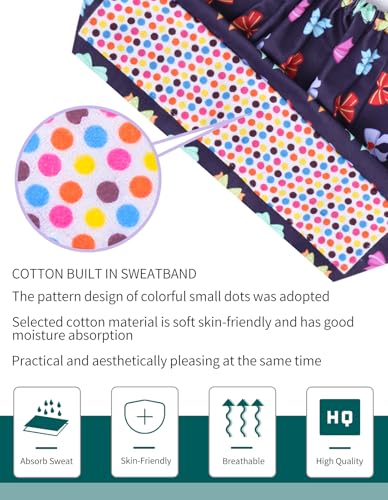 Image of Kousenpu Scrub Caps for Women, Adjustable Women's Surgical Cap with Buttons, Breathable Cute Design for Nurses and Doctors