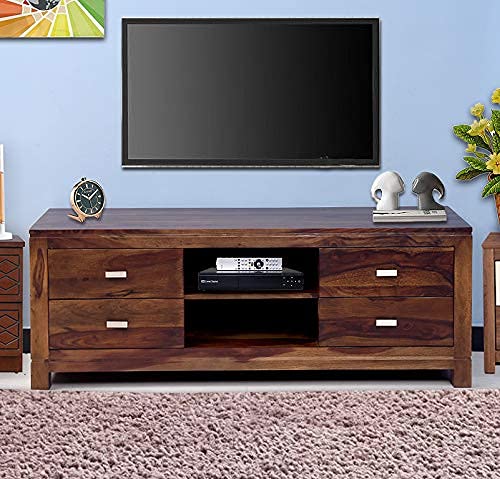 SRB FURNITURE Entertainment Tv Unit for Living Room | Television Stand with 4 Drawers & 1 Shelf Storage for Bedroom | (Style-03)